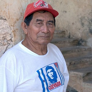 The caretaker of a local Hacienda has seen it all, as his face (and clothes) plainly suggest. <a href=></a>